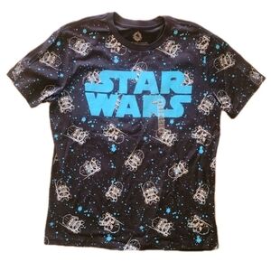 Disney Star Wars Darth Vader T Shirt in Black Blue Splatter Men's SMALL NWT $25